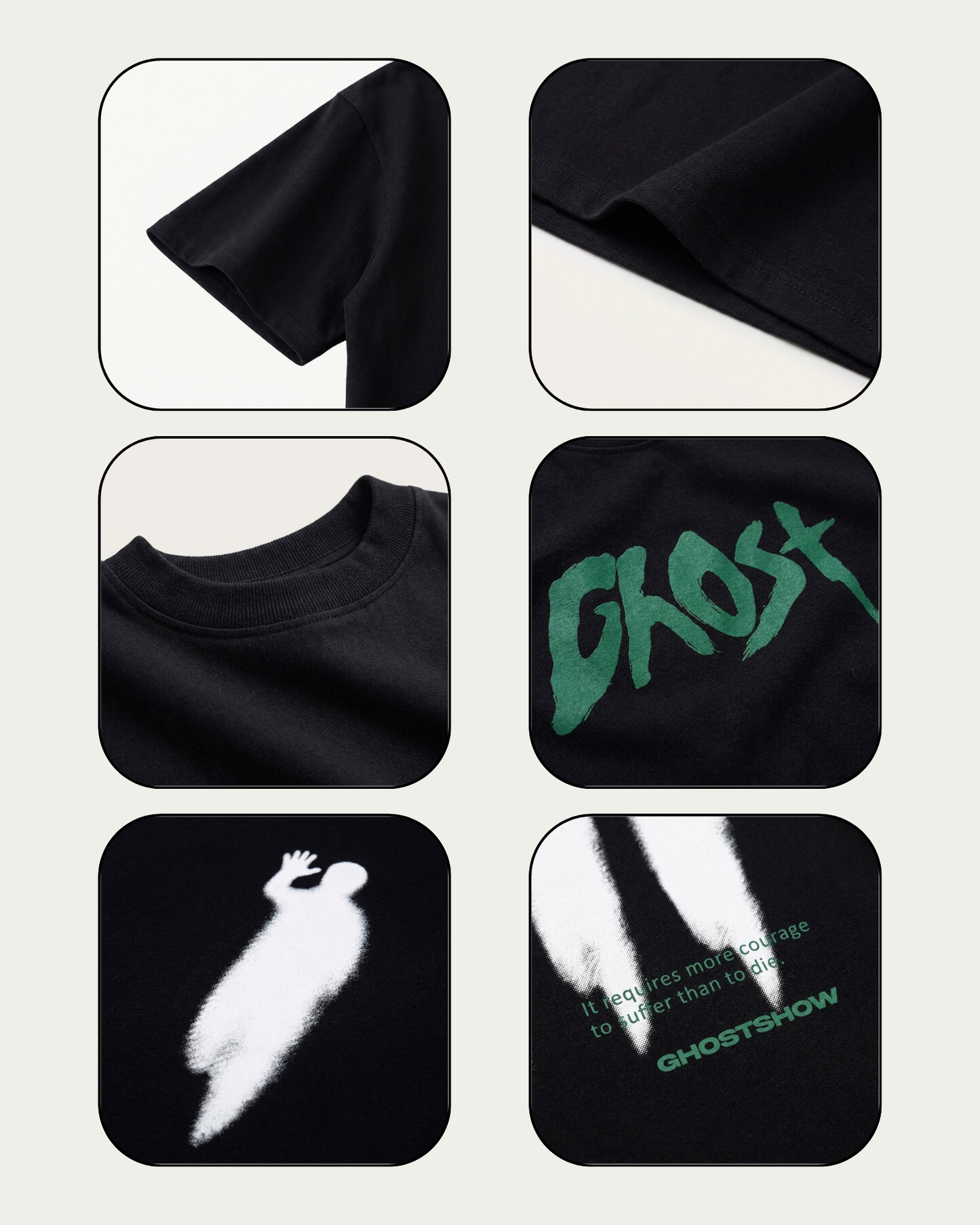 Ghost暗影寬短T